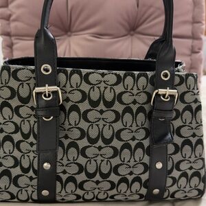 Elegant Black and Gray Women's Shoulder Bag